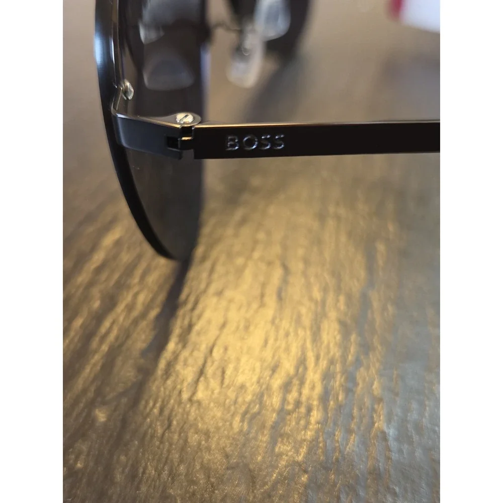 Hugo Boss Aviator Sunglasses Titanium Temples 1537/F/SK Dark Ruth Black NEW $286